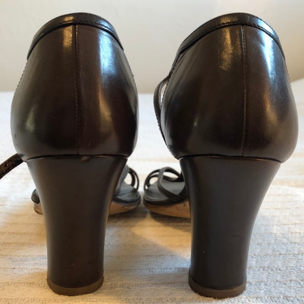 Prada Shoes | Leather Strappy Wedges IT37 - Picture 4 of 8